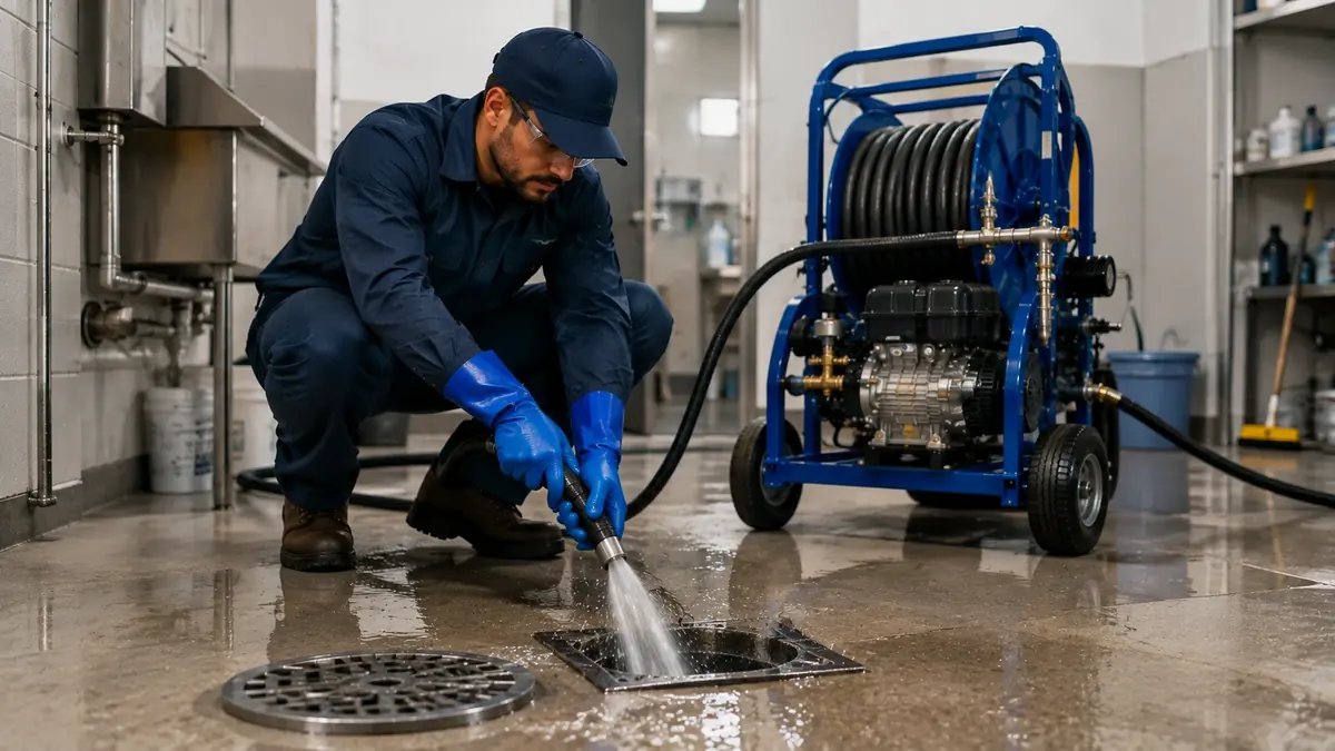 Floor Drain Hydro Jet Cleaning in West Hills