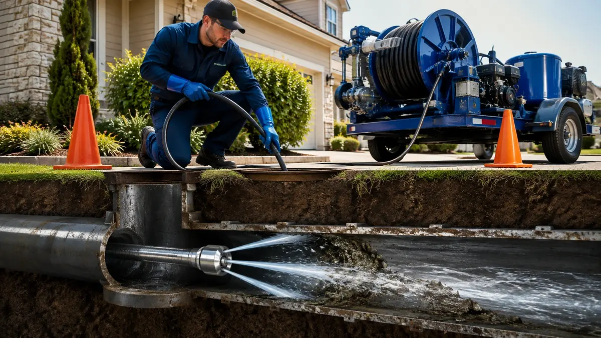 Main Sewer Line Hydro Jet Cleaning in West Hills