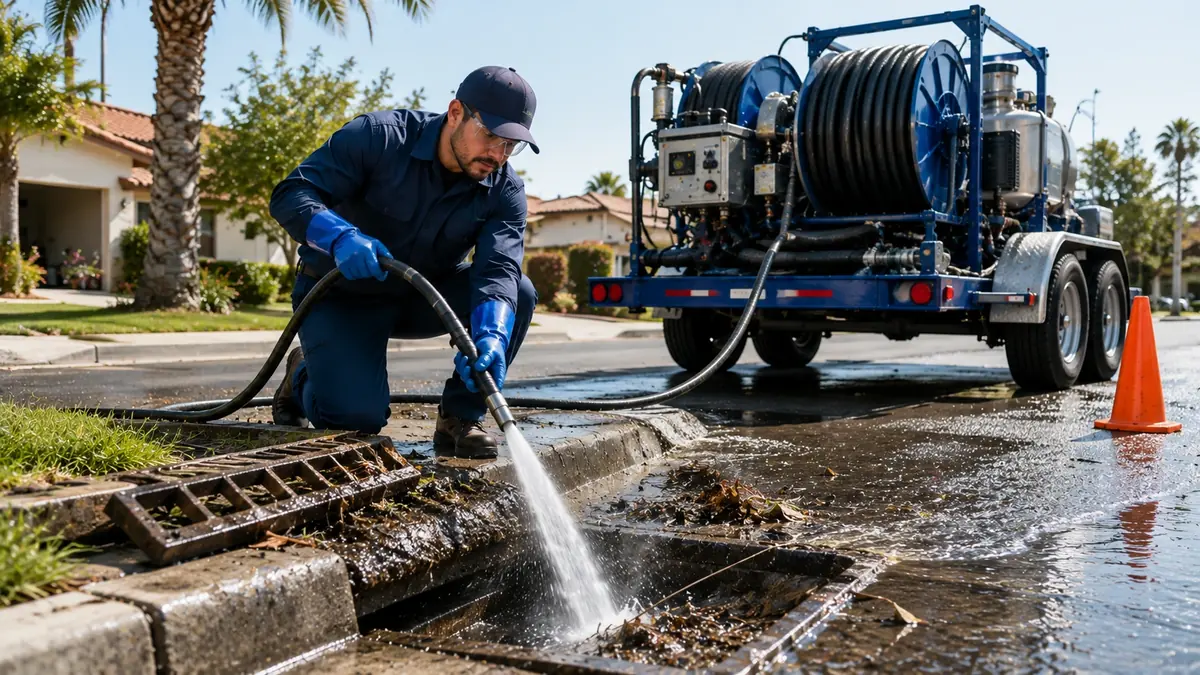 Storm Drain Hydro Jet Cleaning in West Hills
